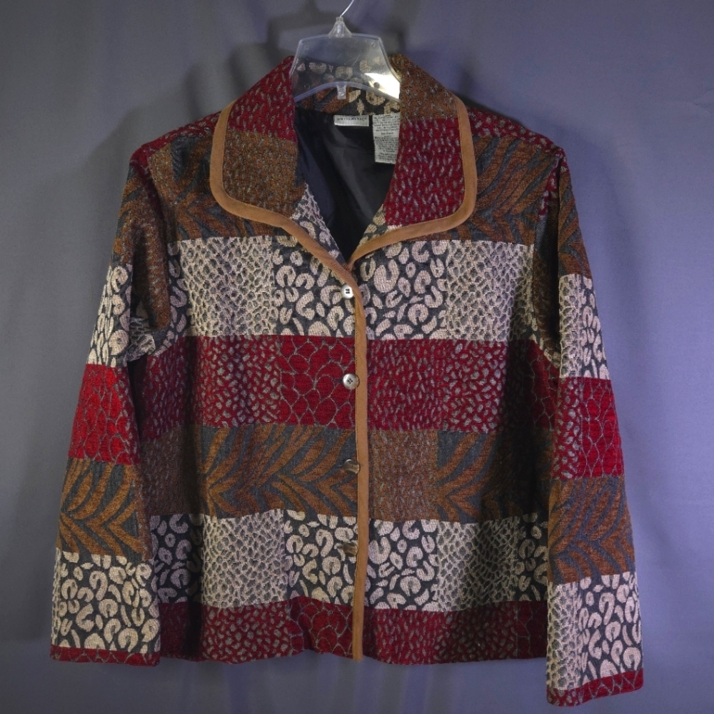 Vintage Whitestag Jacket Blazer Size‎ XL Tapestry Animal Print 90s